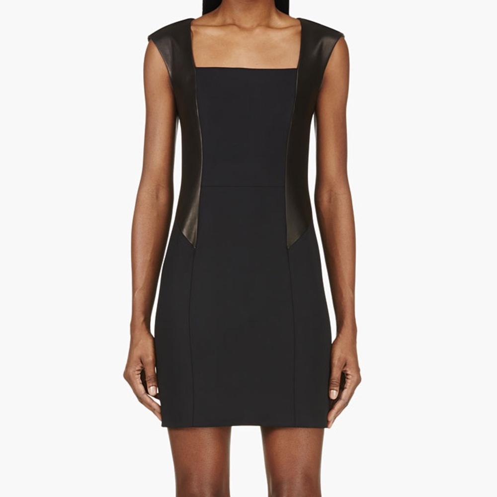 Rag & Bone Calder leather combo mini dress